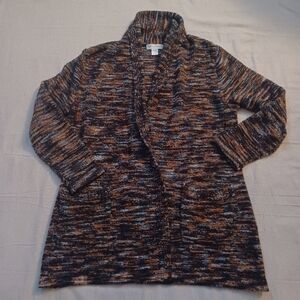 Christopher & Banks Open-Front Marled Cardigan Women's Size Petite Medium